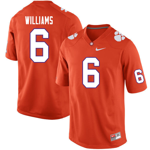 Men #6 E.J. Williams Clemson Tigers College Football Jerseys Sale-Orange